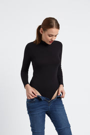 BODY FEMME NOIR MANCHES LONGUES SOLENE